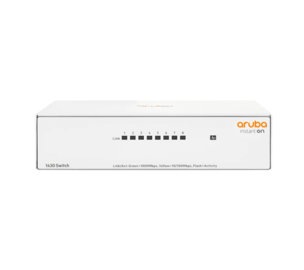 SWITCH HPE ARUBA R8R45A INSTANT ON 1430 CON 8 PUERTOS RJ45 10/100/1000 MBPS NO ADMINISTRABLE