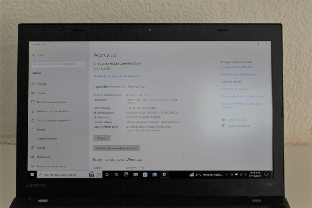 LENOVO LAPTOP THINKPAD T460 SEMI NUEVA