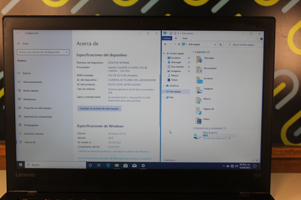 LENOVO THINKPAD T470 16GB RAM 240 SSD CORE I5 6TA GEN