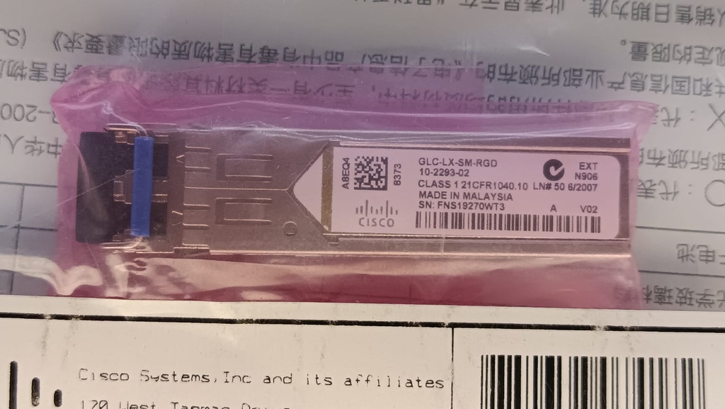 CISCO MODULO SFP GLC-LX-SM-RGD NUEVO EN BOLSA