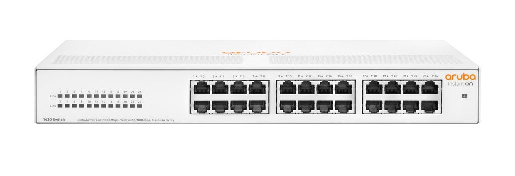 SWITCH HPE ARUBA R8R49A INSTANT ON 1430 CON 24 PUERTOS RJ45 10/100/1000 MBPS NO ADMINISTRABLE