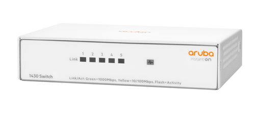 [HP44ASW-NC] SWITCH HPE ARUBA R8R44A INSTANT ON 1430 CON 5 PUERTOS RJ45 10/100/1000 MBPS NO ADMINISTRABLE
